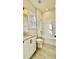Bright bathroom with a shower/tub combo, vanity with black hardware, and natural light at 2313 Abbeyhill Dr # 3, Raleigh, NC 27610