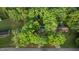 Aerial view of home nestled among lush trees in a tranquil setting at 307 Yowland Rd, Henderson, NC 27536