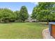 Spacious, grassy backyard surrounded by mature trees, providing ample shade and privacy at 3208 Wilbon Ridge Dr, Holly Springs, NC 27540
