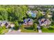 Stunning aerial view of a neighborhood home close to community amenities like the pool and tennis courts at 3404 Mount Pisgah Way, Cary, NC 27519