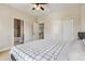 Bedroom offers natural light, neutral color scheme, carpet, closet and attached bath at 3404 Mount Pisgah Way, Cary, NC 27519