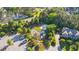 Aerial view of community park, parking, playground and surrounding lush trees and neighborhood at 3404 Mount Pisgah Way, Cary, NC 27519