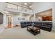 Open-concept living room with soaring ceilings and a spacious layout for comfortable living and entertaining at 3404 Mount Pisgah Way, Cary, NC 27519