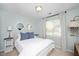 Bedroom with natural light, a comfortable bed, soft colors and décor at 4520 Timberhurst Dr, Raleigh, NC 27612