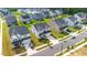 Aerial view showing a new residential area with single-Gathering homes and well-kept streets at 5420 Mill Dam Rd, Wake Forest, NC 27587