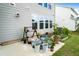 Backyard patio area with various potted plants, set against the gray siding of the home at 5420 Mill Dam Rd, Wake Forest, NC 27587