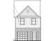 Front exterior elevation showing brick base, garage, and front door of this new home design at 671 Leland Hill Circle, Zebulon, NC 27597