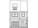 A detailed black and white rendering of a charming two-story home with a garage and inviting front porch at 673 Leland Hill Circle, Zebulon, NC 27597