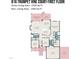 Floor plan featuring a living room, kitchen, primary bedroom, dining area, garage, and outdoor deck and patio spaces at 816 Trumpet Vine Ct, Wendell, NC 27591
