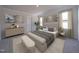 Cozy bedroom featuring a padded headboard, bench, and stylish decor at 840 Ottawa Dr, Garner, NC 27529