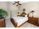 Bedroom showcasing a ceiling fan, neutral walls, and carpet, offering a comfortable space at 10520 Sablewood Dr # 103, Raleigh, NC 27617