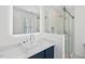 Modern bathroom with sleek vanity, stylish vessel sink, and a glass enclosed shower at 108 Hotelling Ct, Chapel Hill, NC 27514