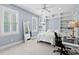 Comfortable bedroom with carpet, a ceiling fan, and natural light at 108 Hotelling Ct, Chapel Hill, NC 27514