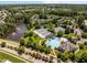 Overhead image of community pool, tennis courts, lake and surrounding neighborhood at 110 Huntersville Rd, Morrisville, NC 27560