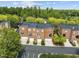 Aerial view of townhomes with brick exterior and black roofs at 111 Finsbury Street St, Durham, NC 27703