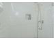Stylish shower featuring white subway tile, niche, and modern fixtures at 114 Fieldstone Dr, Burlington, NC 27215