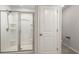 Bathroom featuring a glass shower with built-in shelves at 1230 Adrian Ct, Mebane, NC 27302