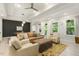 Spacious living room with a plush sofa, accent rug, and plenty of natural light at 1304 Essex Skipper Way, Fuquay Varina, NC 27526