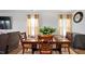 Inviting dining area with wooden table, decorative plants, and natural light at 2406 Lily Dr, Haw River, NC 27258