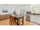 Spacious kitchen with a breakfast bar, white cabinetry, and stainless steel appliances, ideal for gatherings at 2408 Fordcrest Dr, Apex, NC 27502