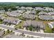 Community aerial view of townhomes in a residential area at 256 Rubrum Dr, Hillsborough, NC 27278