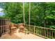 Relaxing deck area surrounded by lush greenery, offering a serene outdoor retreat at 3034 Winfred Dell Ln, Cary, NC 27511