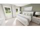 Bright bedroom features two windows, plush carpet, neutral decor, and an abundance of natural light at 309 Beacon Dr, Pittsboro, NC 27312