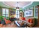 Bright living room with a cozy sofa, accent pillows, and decorative artwork creates a welcoming space at 3325 Falls River Ave, Raleigh, NC 27614