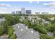 Overhead shot of the apartments community with buildings in the skyline and lush trees at 340 Allister Dr # 301, Raleigh, NC 27609