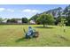 Spacious backyard with seating and lush greenery, perfect for relaxation and outdoor activities at 6 W Canterbury Ct, Wendell, NC 27591