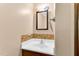 The bathroom features a sink with decorative wallpaper along the countertop at 6080 Us 421 N, Lillington, NC 27546