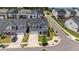 Aerial view of a two-story home with a well-manicured front lawn at 6624 Vestal St, Wake Forest, NC 27587