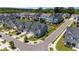Aerial view of a suburban neighborhood showcasing modern two-story homes at 6624 Vestal St, Wake Forest, NC 27587