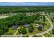 Expansive aerial view of a residential community featuring single-Gathering homes, lush green spaces, and mature trees at 8140 Consella Way, Willow Springs, NC 27592