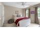 Cozy bedroom with ceiling fan and natural light at 8536 Wolverton Fields Dr, Wake Forest, NC 27587