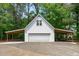 Spacious detached garage with covered parking and ample room for vehicles and storage at 8536 Wolverton Fields Dr, Wake Forest, NC 27587