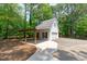 Detached garage featuring covered parking and a basketball hoop, perfect for recreation and vehicle storage at 8536 Wolverton Fields Dr, Wake Forest, NC 27587