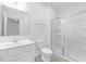 Bright bathroom featuring vanity and a glass-door shower at 88 Mable Court # 17, Lillington, NC 27546