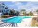 Community pool, clubhouse and residences offer resort-style living and socializing at 9211 Calabria Dr # 104, Raleigh, NC 27617