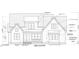 Blueprint depicts a charming two-story home with brick foundation and decorative brackets at 93 Bur Oak Ct, Pittsboro, NC 27312