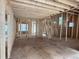 Unfinished construction reveals the home's framing, showcasing its potential and structure at 93 Bur Oak Ct, Pittsboro, NC 27312
