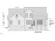 Blueprint depicts the rear elevation of a charming home with a covered porch at 93 Bur Oak Ct, Pittsboro, NC 27312