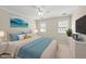 Comfortable bedroom features soft lighting, soothing artwork, and a spacious layout at 1007 Surry Dale Ct, Apex, NC 27502