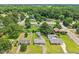 Neighborhood aerial showing houses on a tree-lined street at 102 Pine St, Dunn, NC 28334