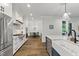 Kitchen with white cabinets, stainless steel appliances, and a view to the breakfast nook at 125 Lord Ashley Rd, Raleigh, NC 27610