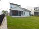 View of backyard showing manicured lawn and a covered patio at 1311 Arena Ln, Fuquay Varina, NC 27526