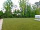 Green fenced backyard with manicured lawn at 1311 Arena Ln, Fuquay Varina, NC 27526