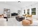 Inviting living room with large windows, modern decor, and comfortable seating area showcasing a bright space at 140 Summer Mist Ln # 159, Clayton, NC 27527