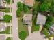 Aerial view of a residential neighborhood with well-maintained lawns and tree-lined streets at 1514 Hinchliff Ct, Fuquay Varina, NC 27526