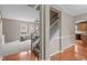 View from the foyer of the living room and staircase at 1514 Hinchliff Ct, Fuquay Varina, NC 27526